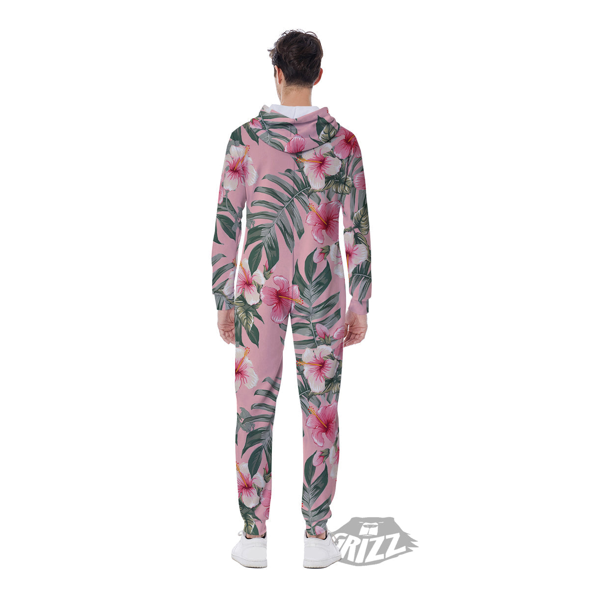 Flower Frangipani Tropical Print Pattern Men's Jumpsuit-grizzshop