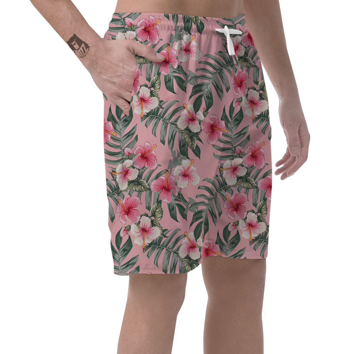 Flower Frangipani Tropical Print Pattern Men's Shorts-grizzshop