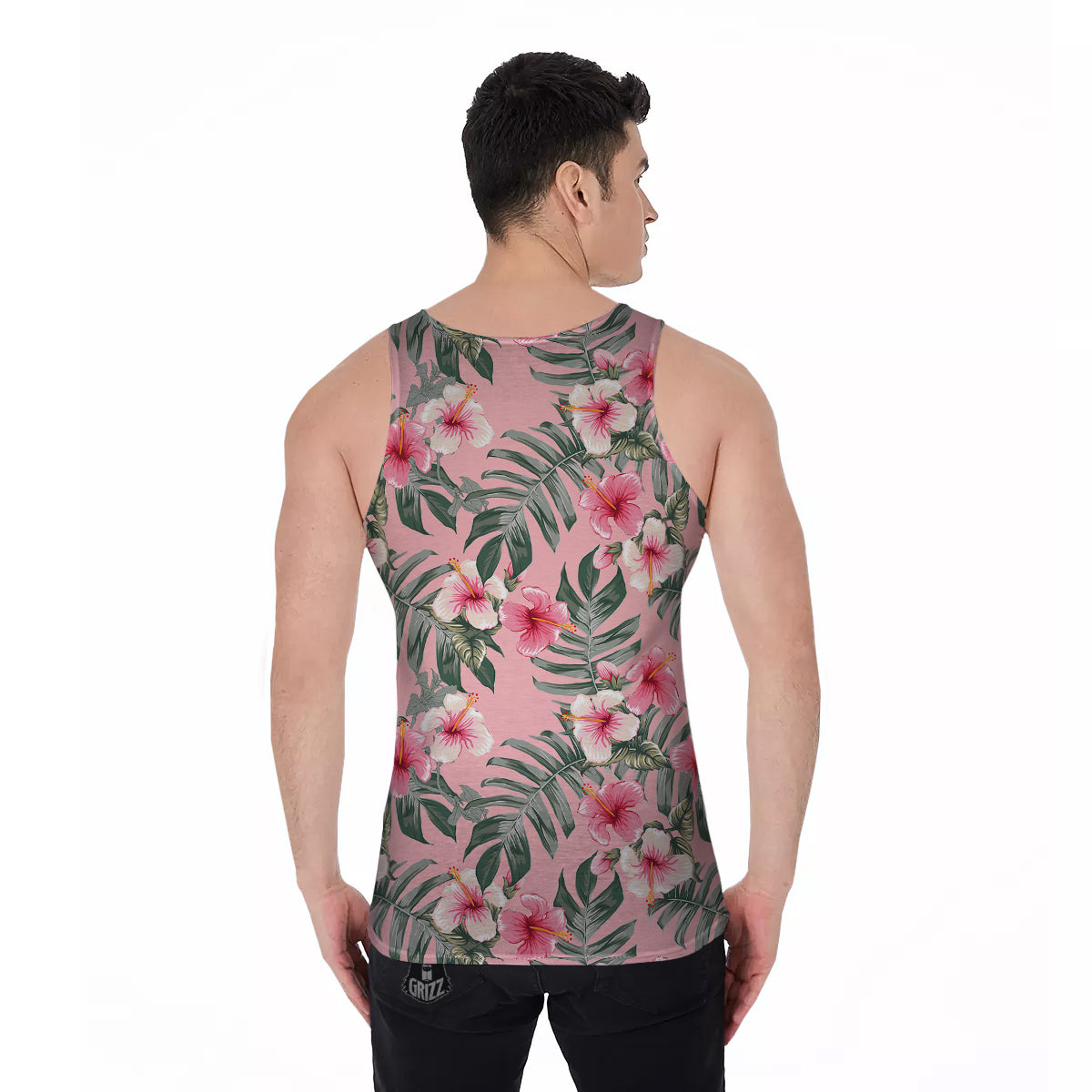 Flower Frangipani Tropical Print Pattern Men's Tank Top-grizzshop