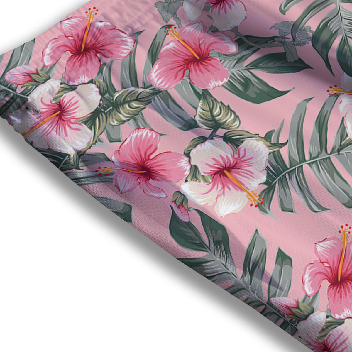 Flower Frangipani Tropical Print Pattern Mesh Shorts-grizzshop