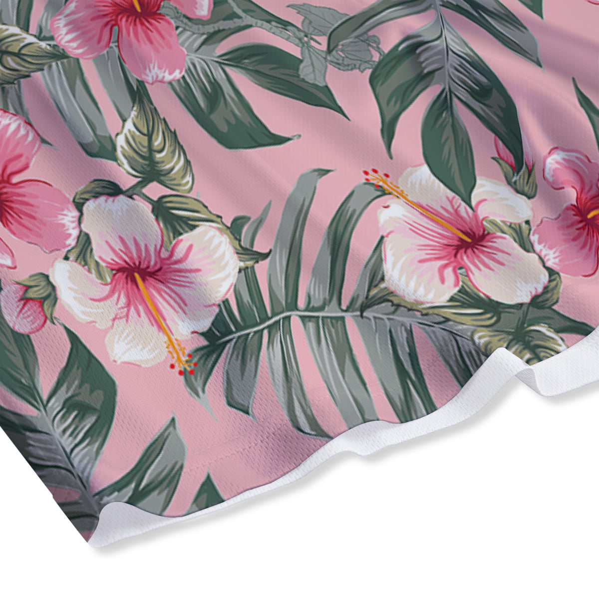Flower Frangipani Tropical Print Pattern Mesh Shorts-grizzshop