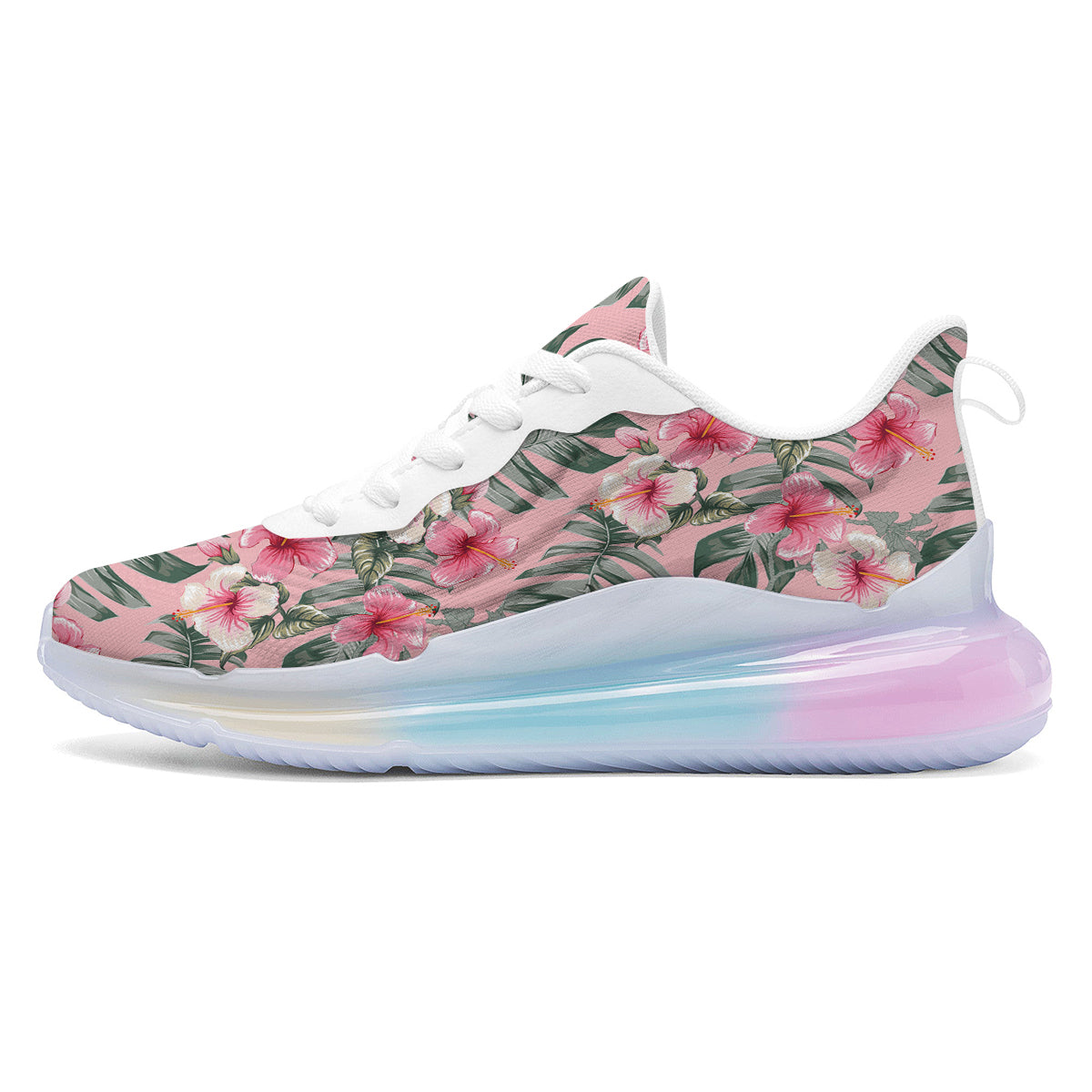 Flower Frangipani Tropical Print Pattern Running Sneakers-grizzshop