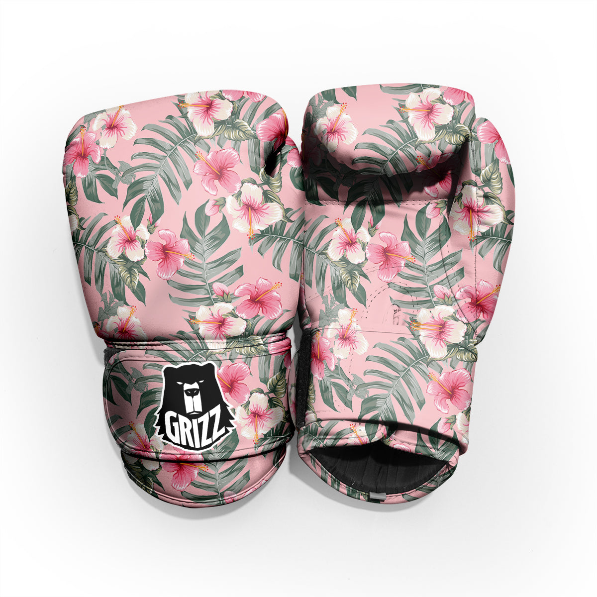 Flower Frangipani Tropical Print Pattern Sparring Gloves-grizzshop
