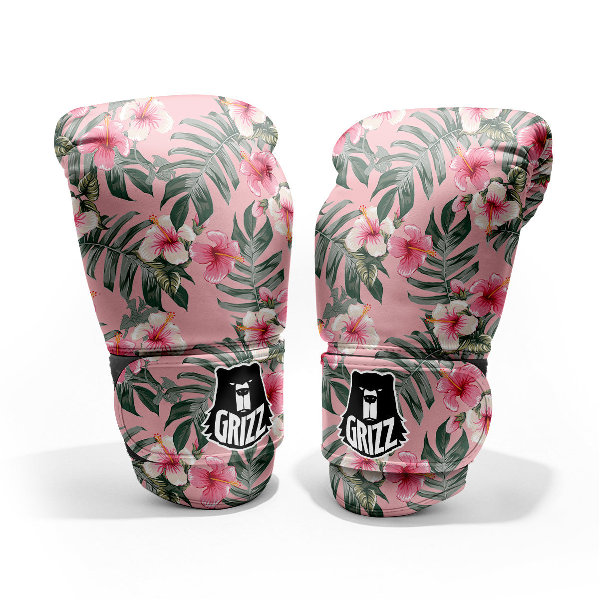 Flower Frangipani Tropical Print Pattern Sparring Gloves-grizzshop