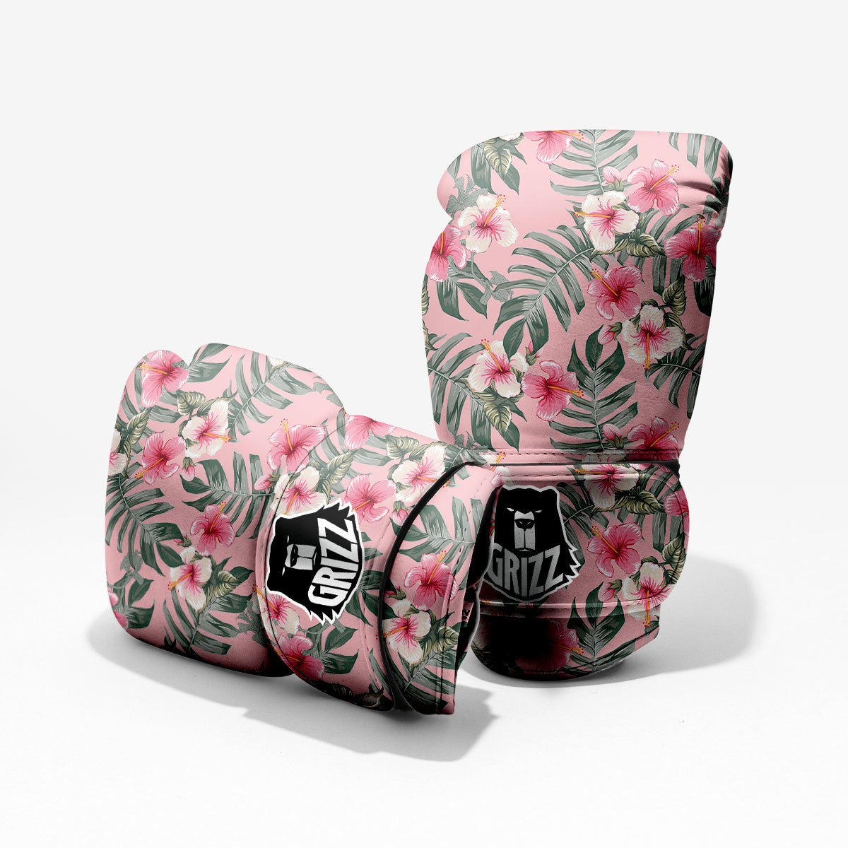 Flower Frangipani Tropical Print Pattern Sparring Gloves-grizzshop