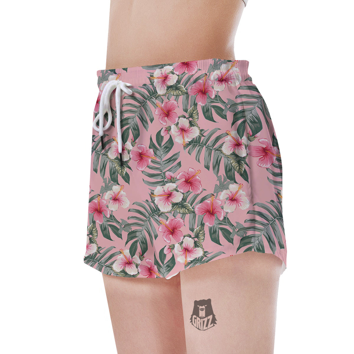 Flower Frangipani Tropical Print Pattern Women's Shorts-grizzshop