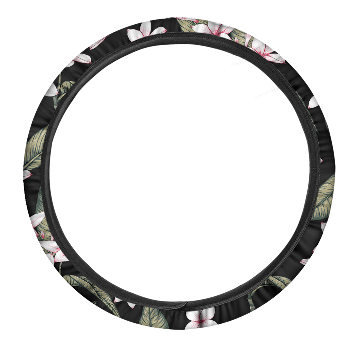 Flower Frangipani Watercolor Print Pattern Car Steering Wheel Cover-grizzshop