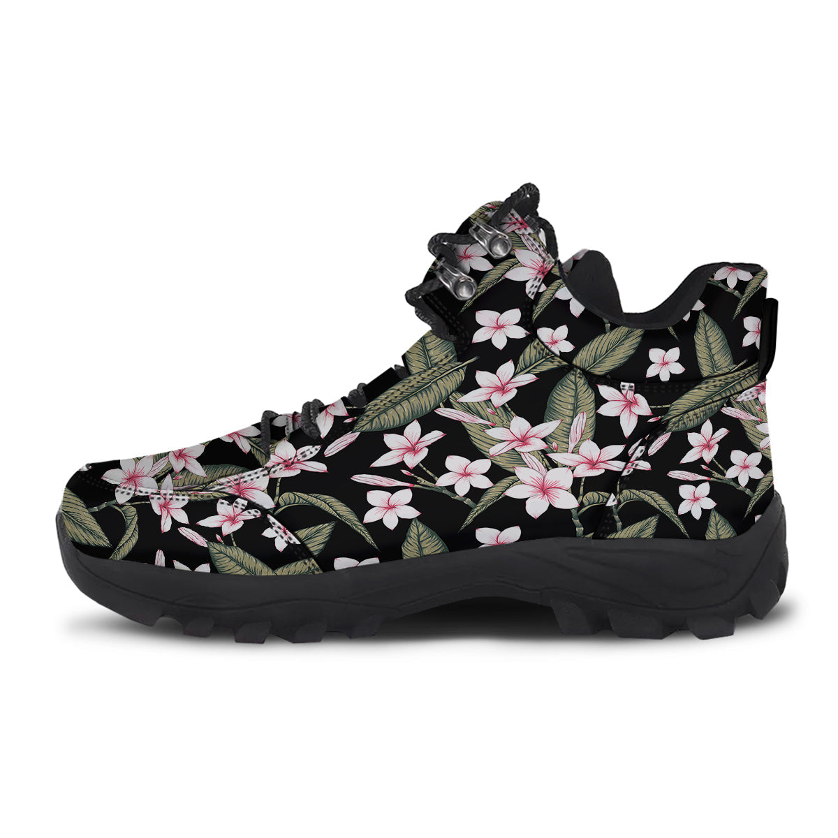 Flower Frangipani Watercolor Print Pattern Hiking Shoes-grizzshop