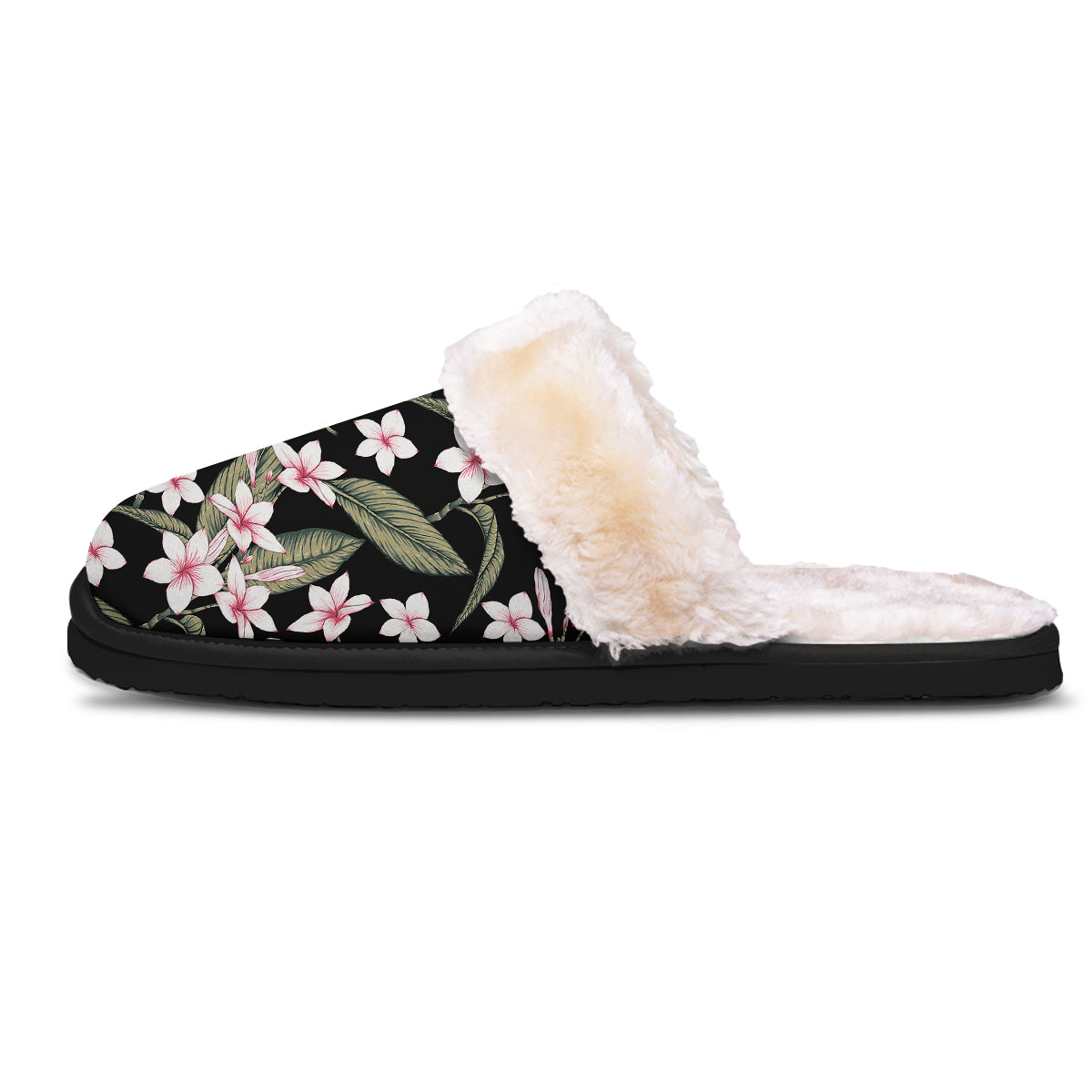 Flower Frangipani Watercolor Print Pattern Slippers-grizzshop