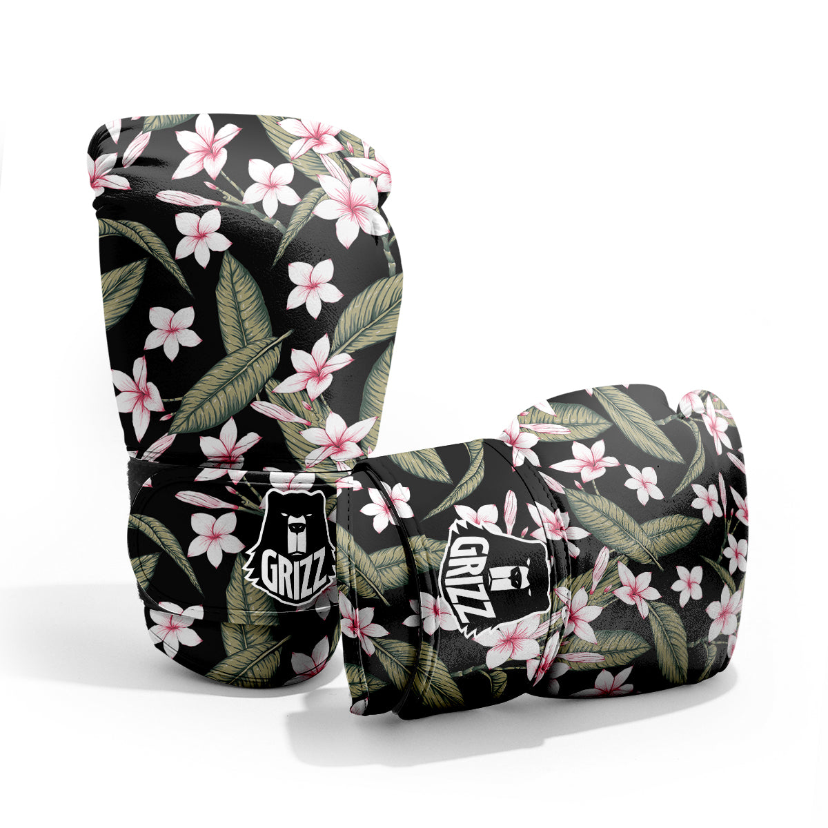 Flower Frangipani Watercolor Print Pattern Sparring Gloves-grizzshop