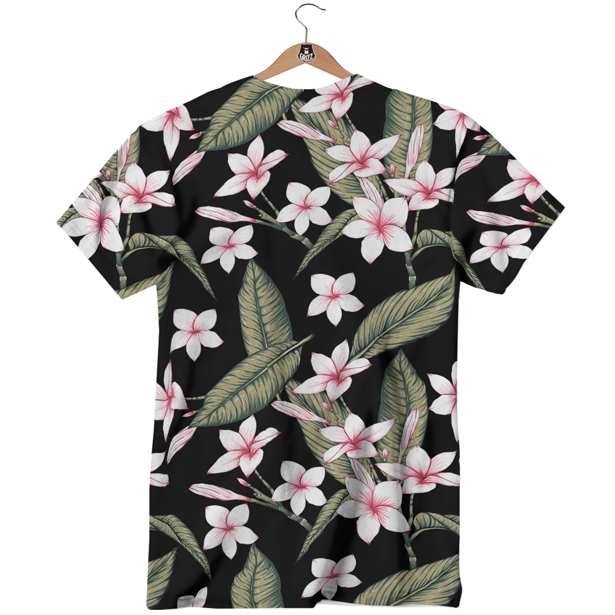 Flower Frangipani Watercolor Print Pattern T-Shirt-grizzshop