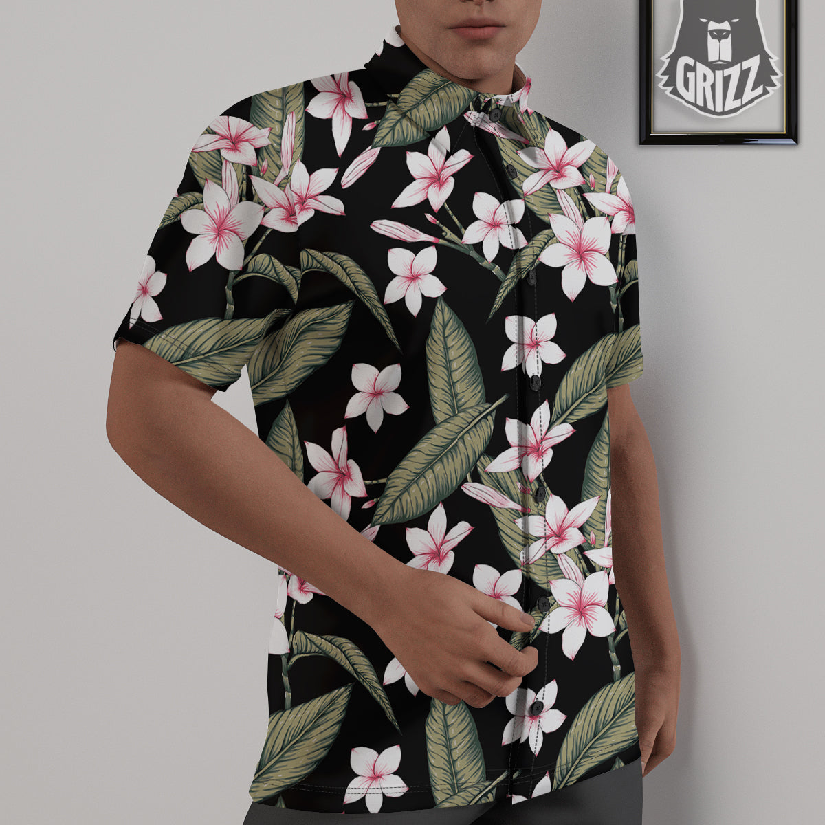 Flower Frangipani Watercolor Print Pattern Untucked Shirts-grizzshop
