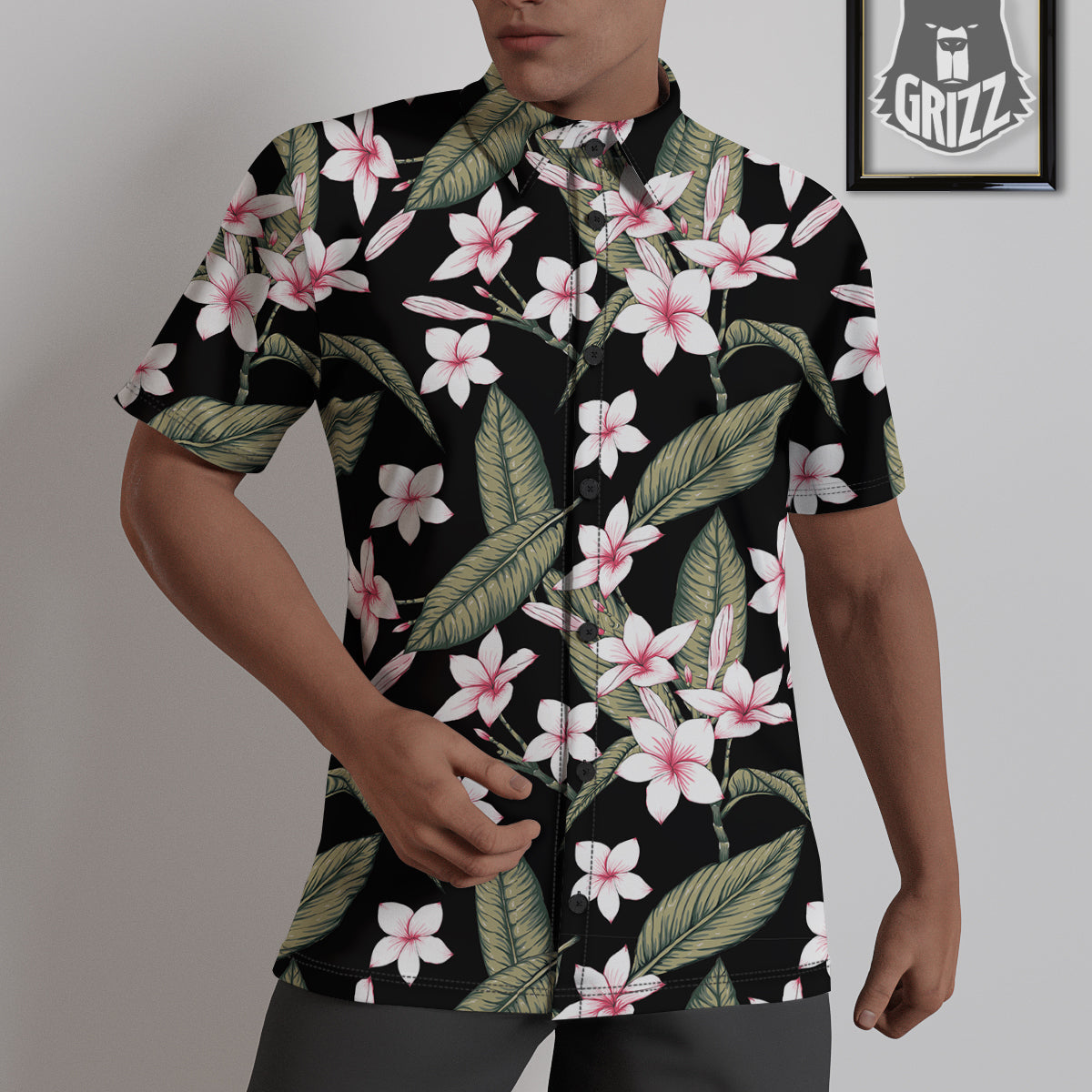 Flower Frangipani Watercolor Print Pattern Untucked Shirts-grizzshop