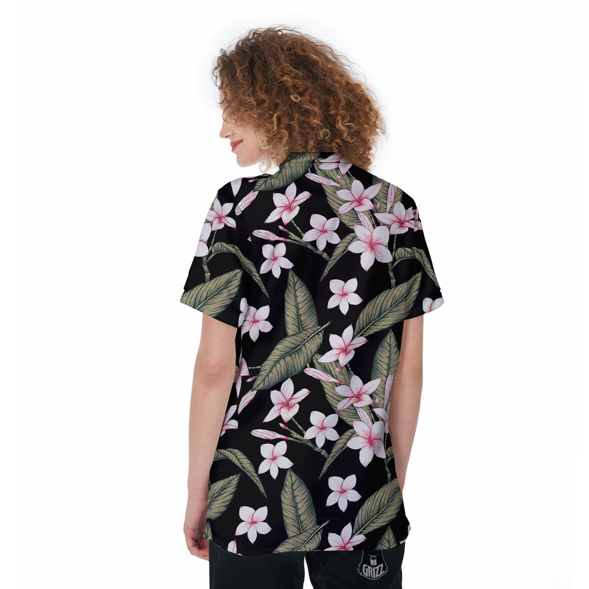 Flower Frangipani Watercolor Print Pattern Women's Golf Shirts-grizzshop