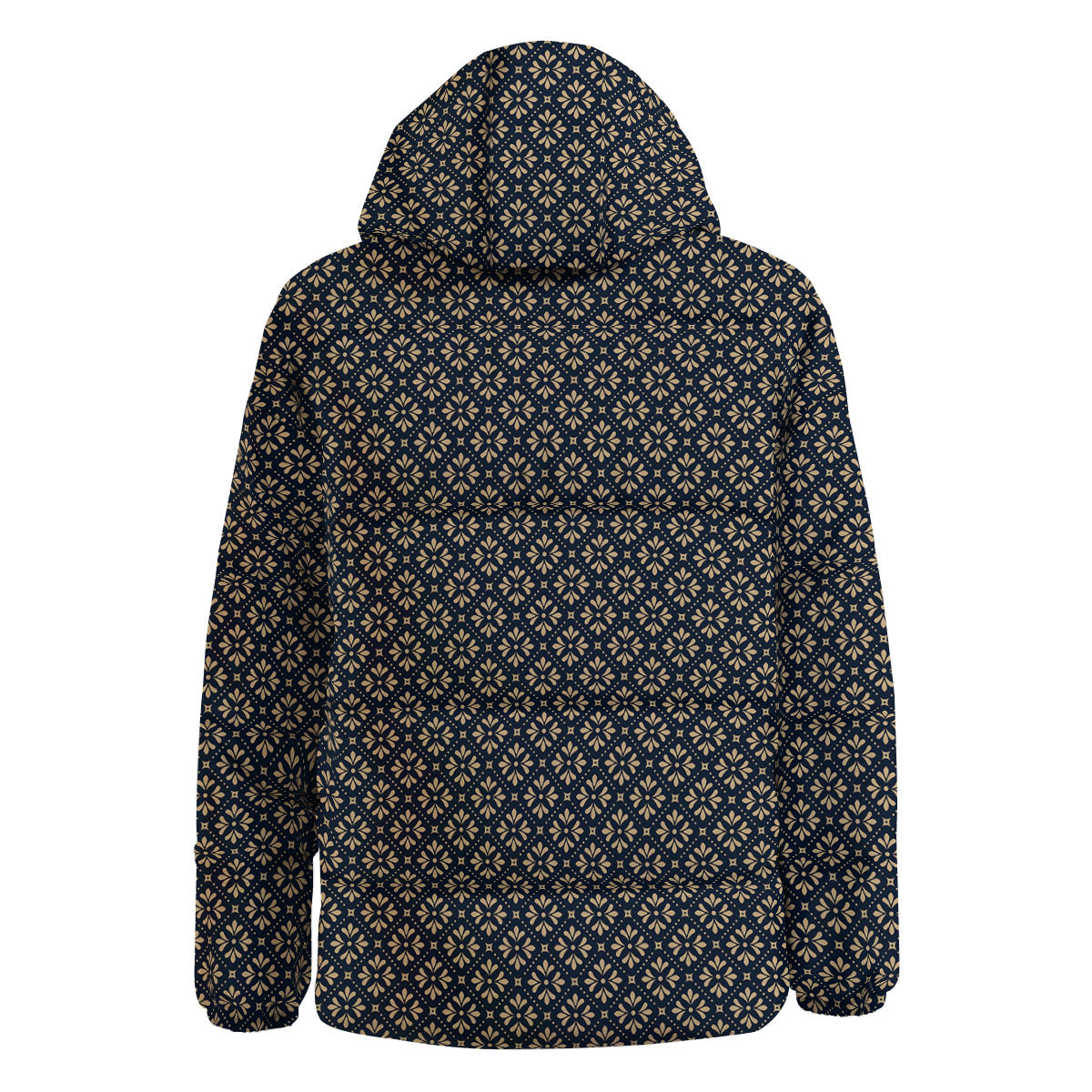 Flower Geometric Dot Print Pattern Down Jacket-grizzshop