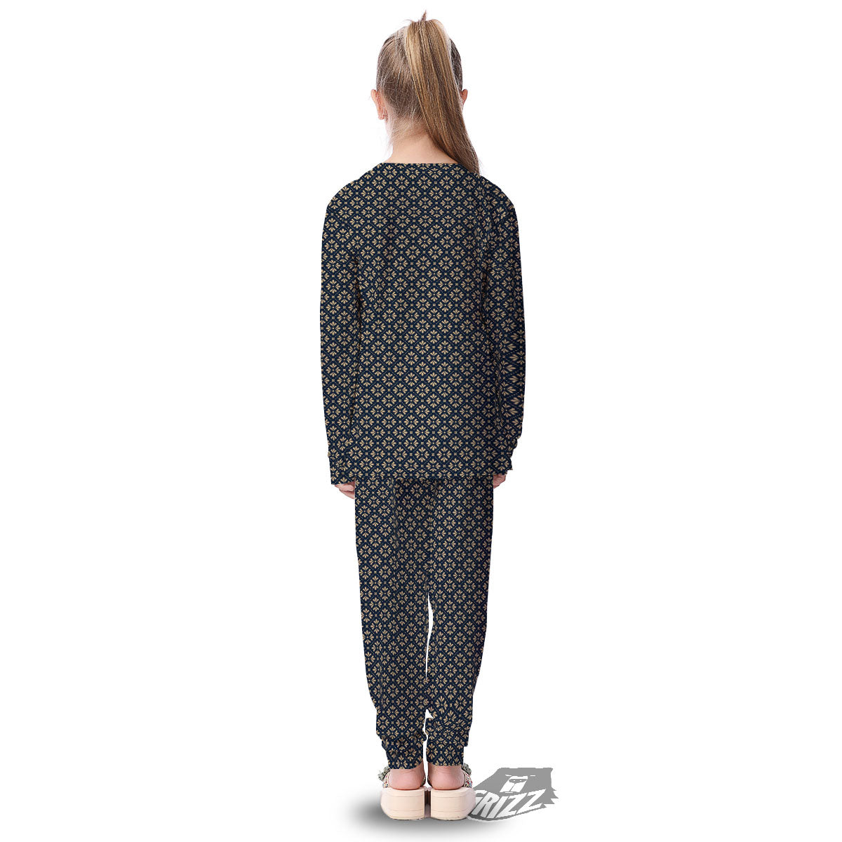 Flower Geometric Dot Print Pattern Kid's Pajamas-grizzshop