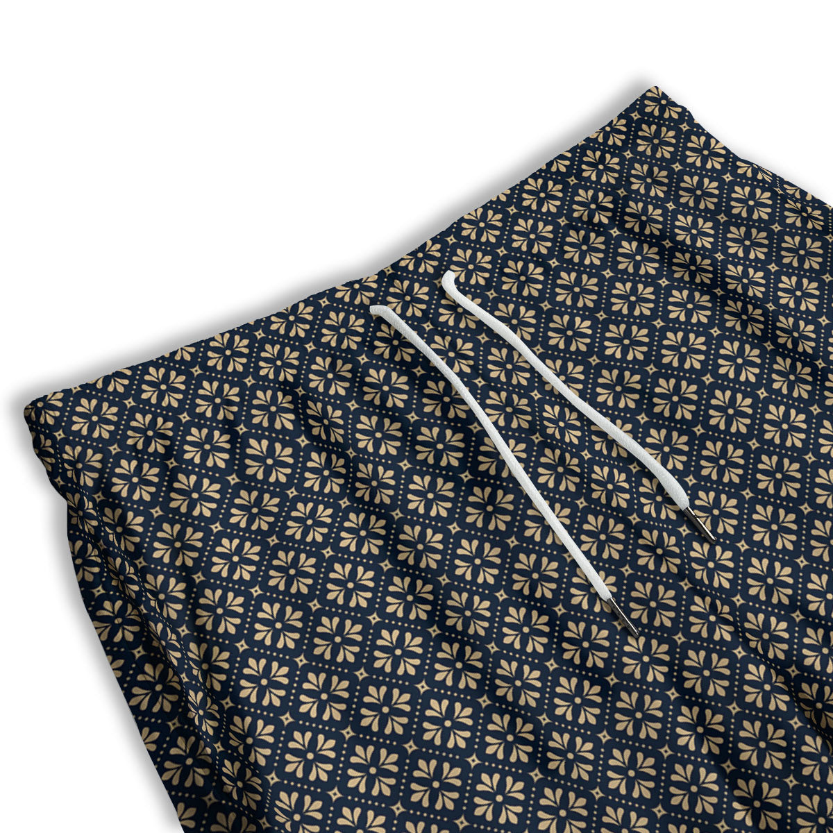 Flower Geometric Dot Print Pattern Men's Athletic Shorts-grizzshop
