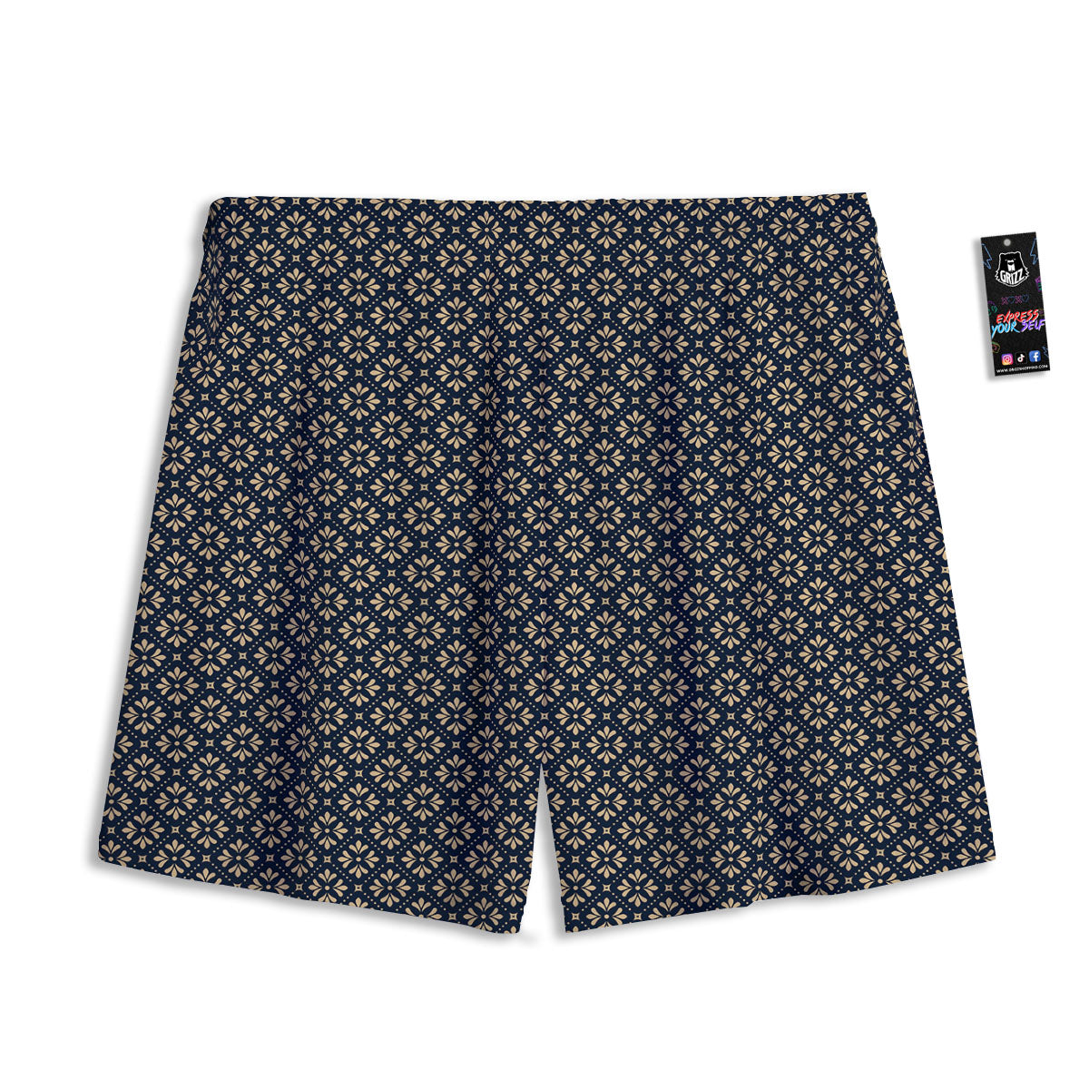 Flower Geometric Dot Print Pattern Mesh Shorts-grizzshop