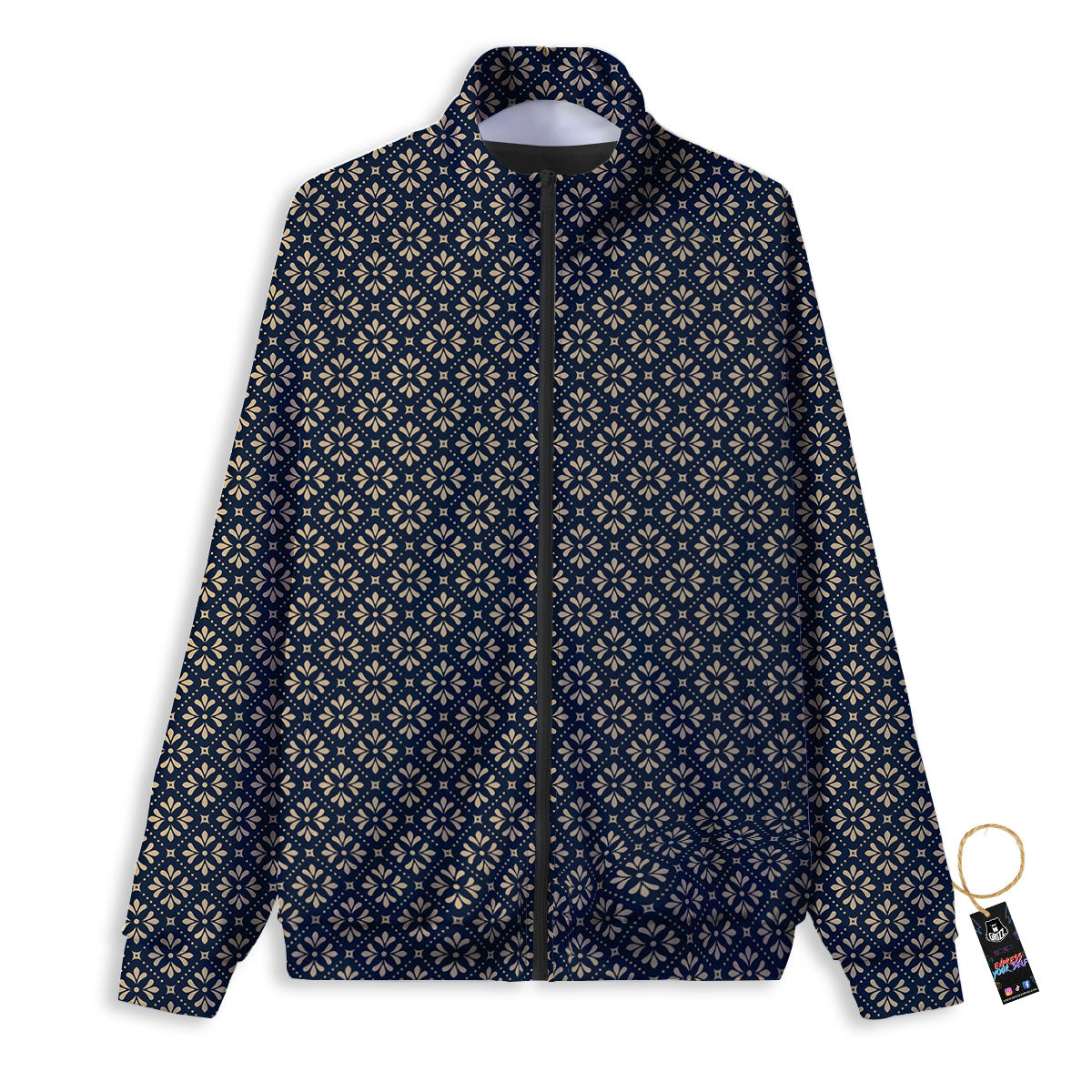 Flower Geometric Dot Print Pattern Track Jacket-grizzshop