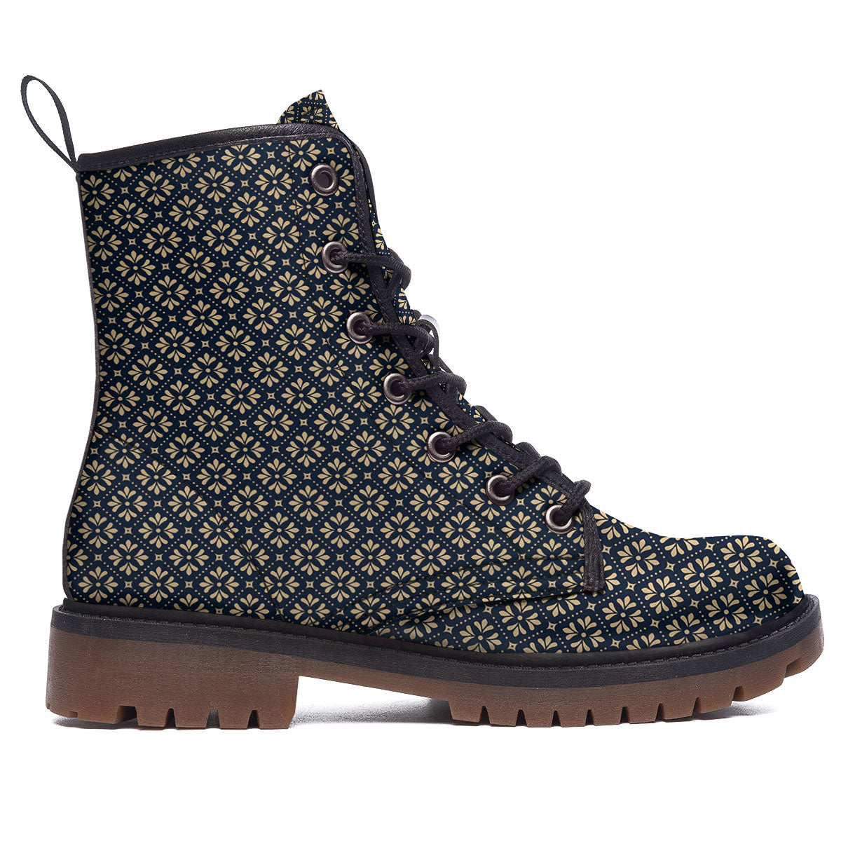Flower Geometric Dot Print Pattern Work Boots-grizzshop