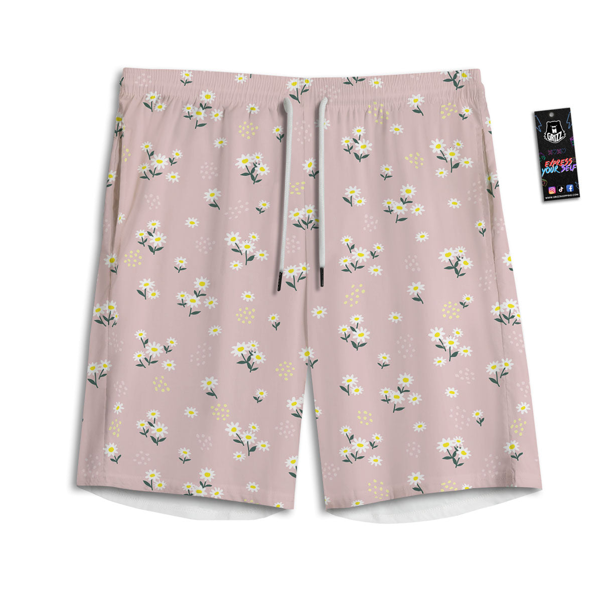 Flower Girly Spring Print Pattern Men's Athletic Shorts-grizzshop
