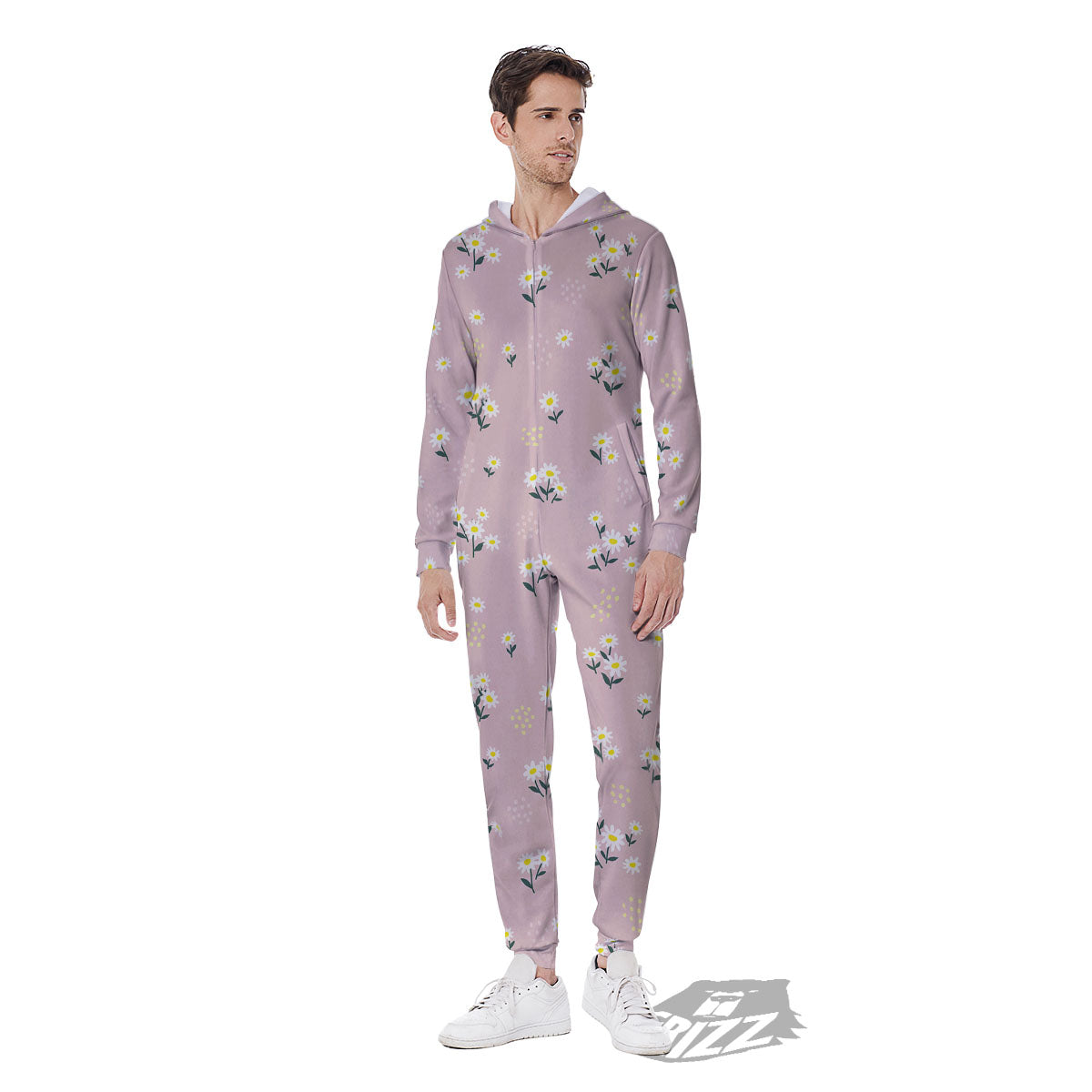 Flower Girly Spring Print Pattern Men's Jumpsuit-grizzshop