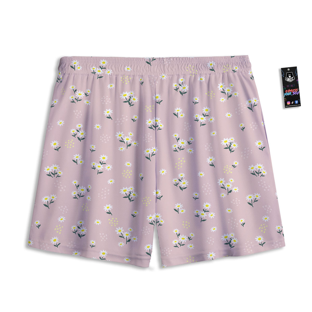Flower Girly Spring Print Pattern Mesh Shorts-grizzshop
