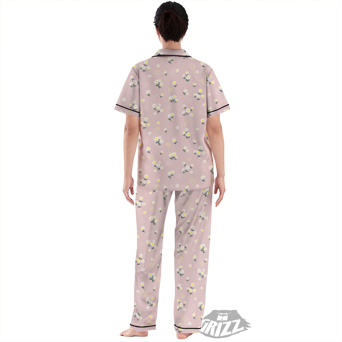 Flower Girly Spring Print Pattern Women's Pajamas Set-grizzshop