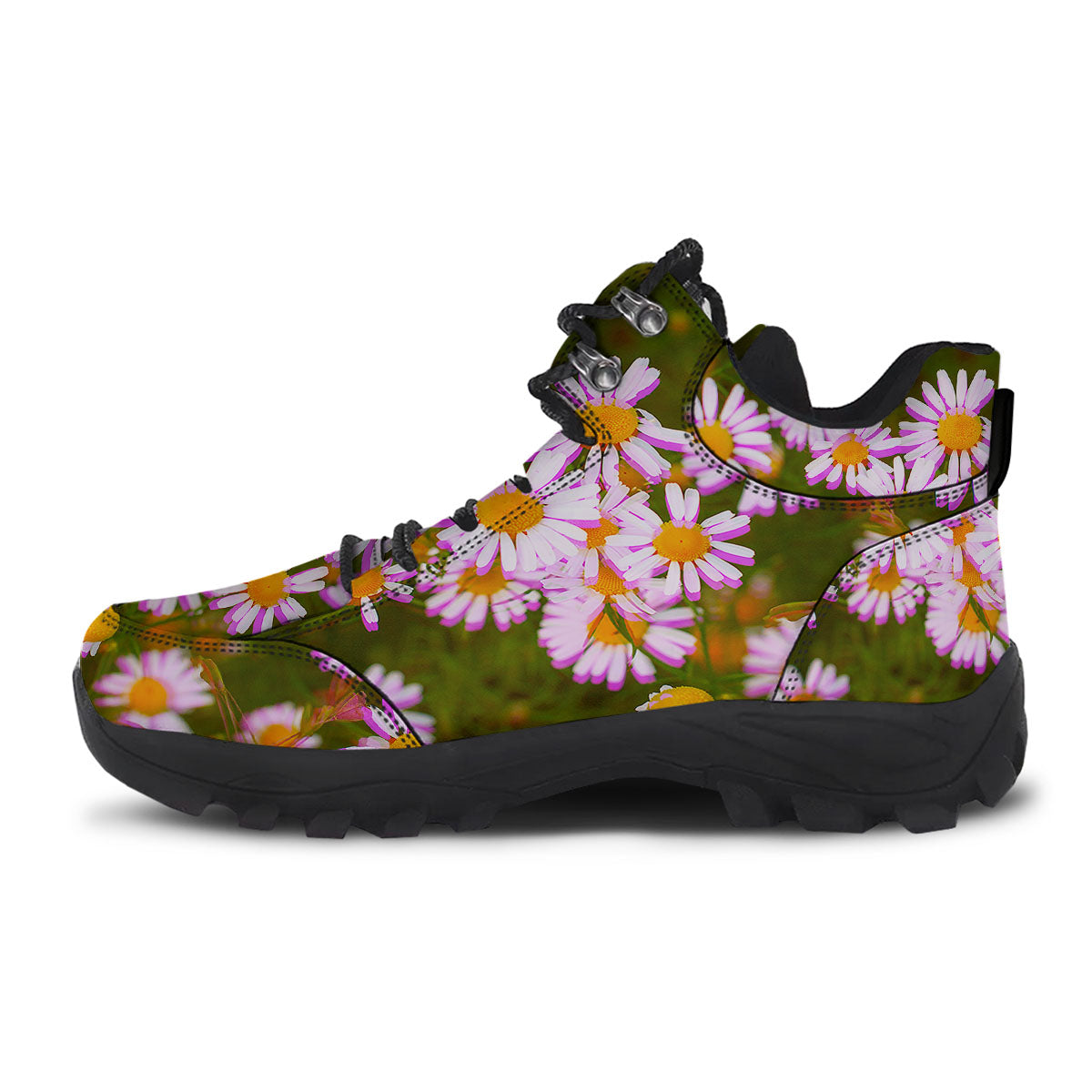 Flower Glitch Daisy Print Hiking Shoes-grizzshop