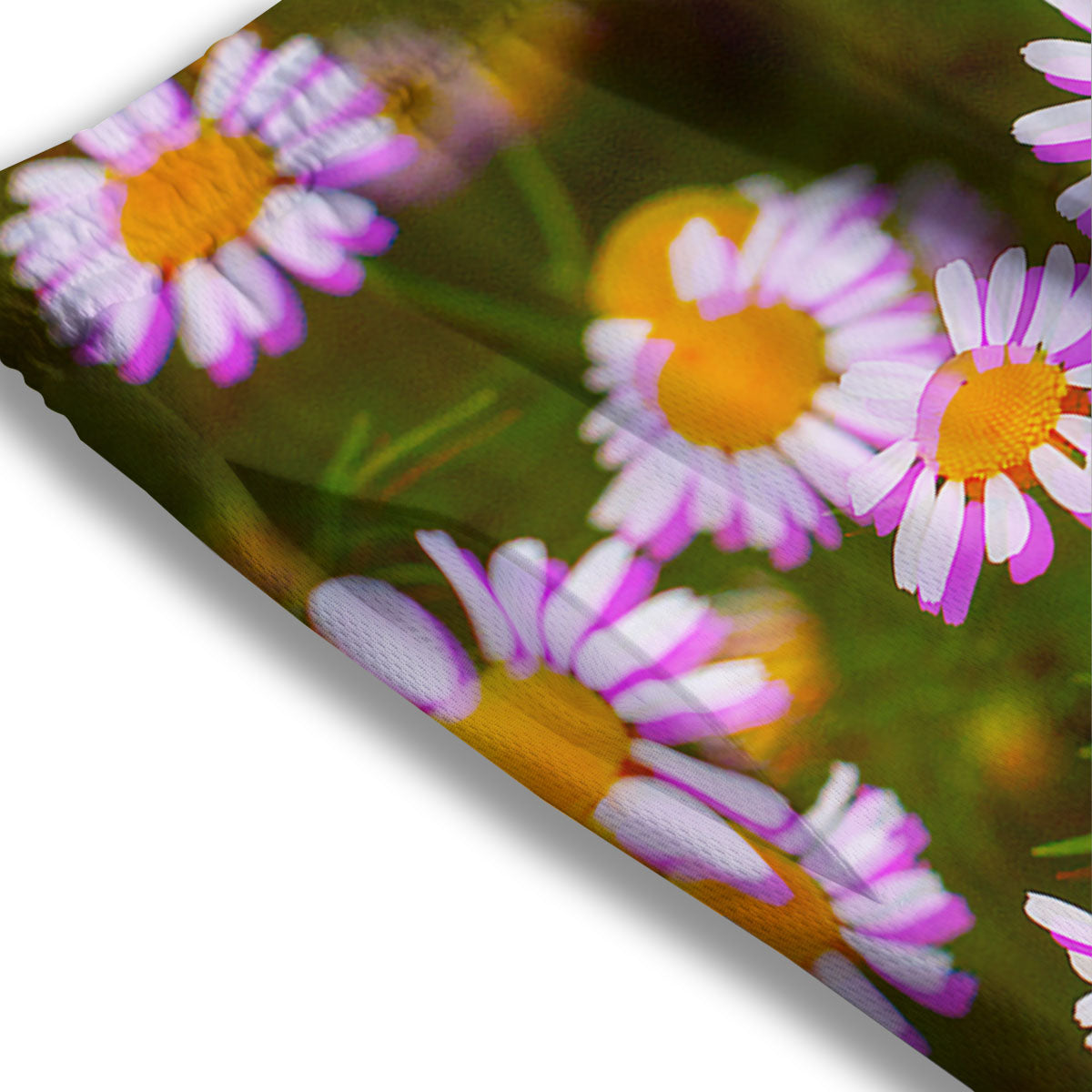 Flower Glitch Daisy Print Mesh Shorts