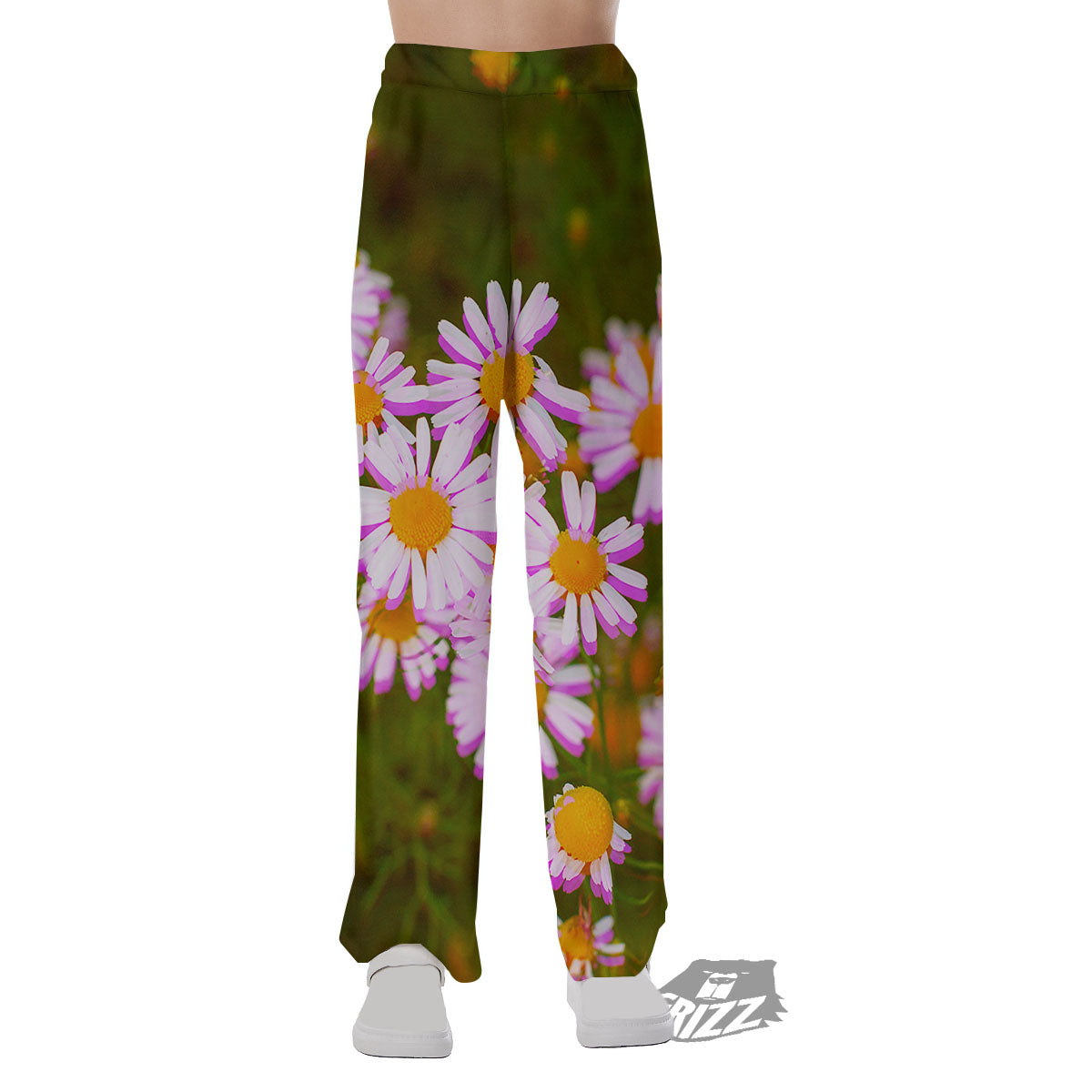 Flower Glitch Daisy Print Pajama Pants-grizzshop
