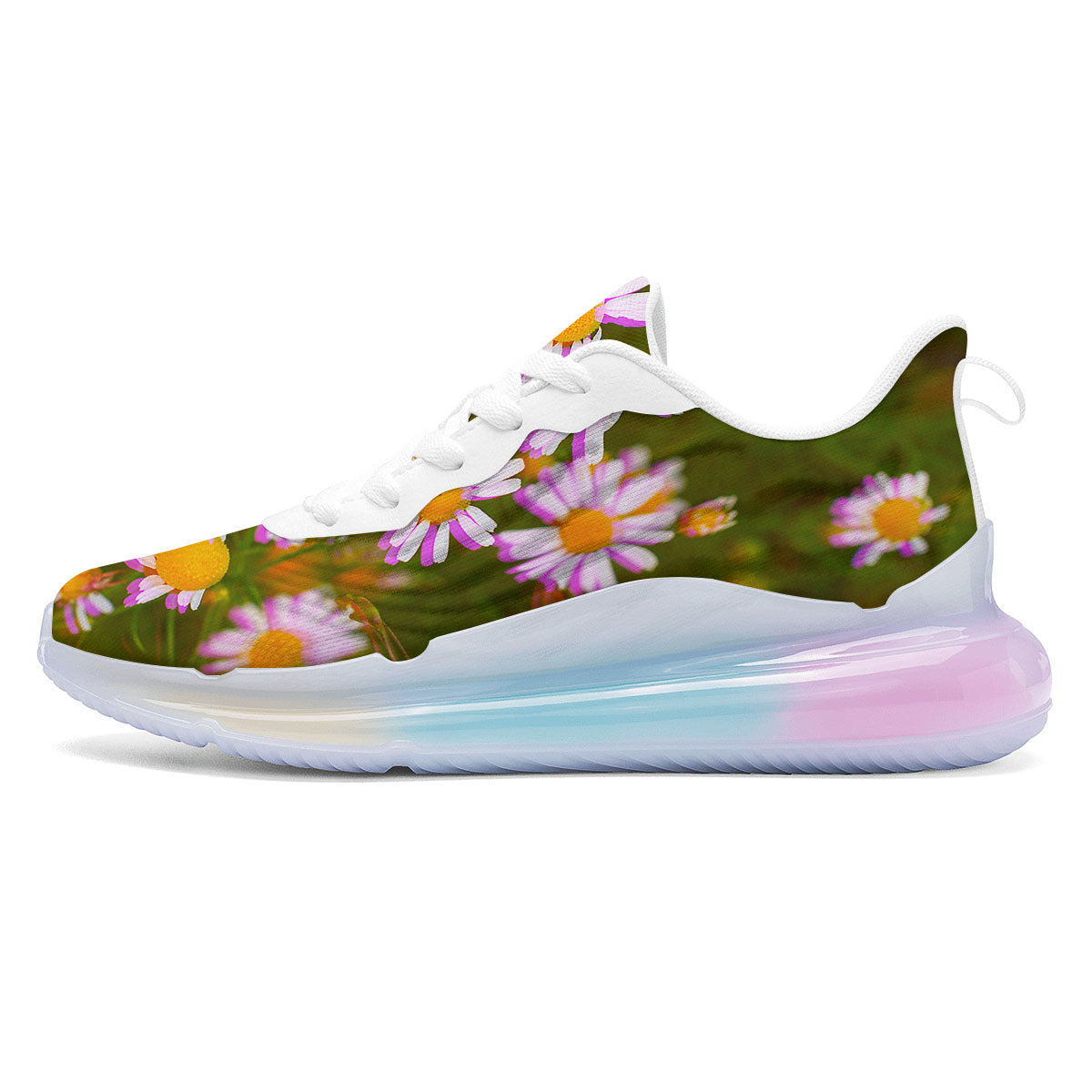 Flower Glitch Daisy Print Running Sneakers-grizzshop