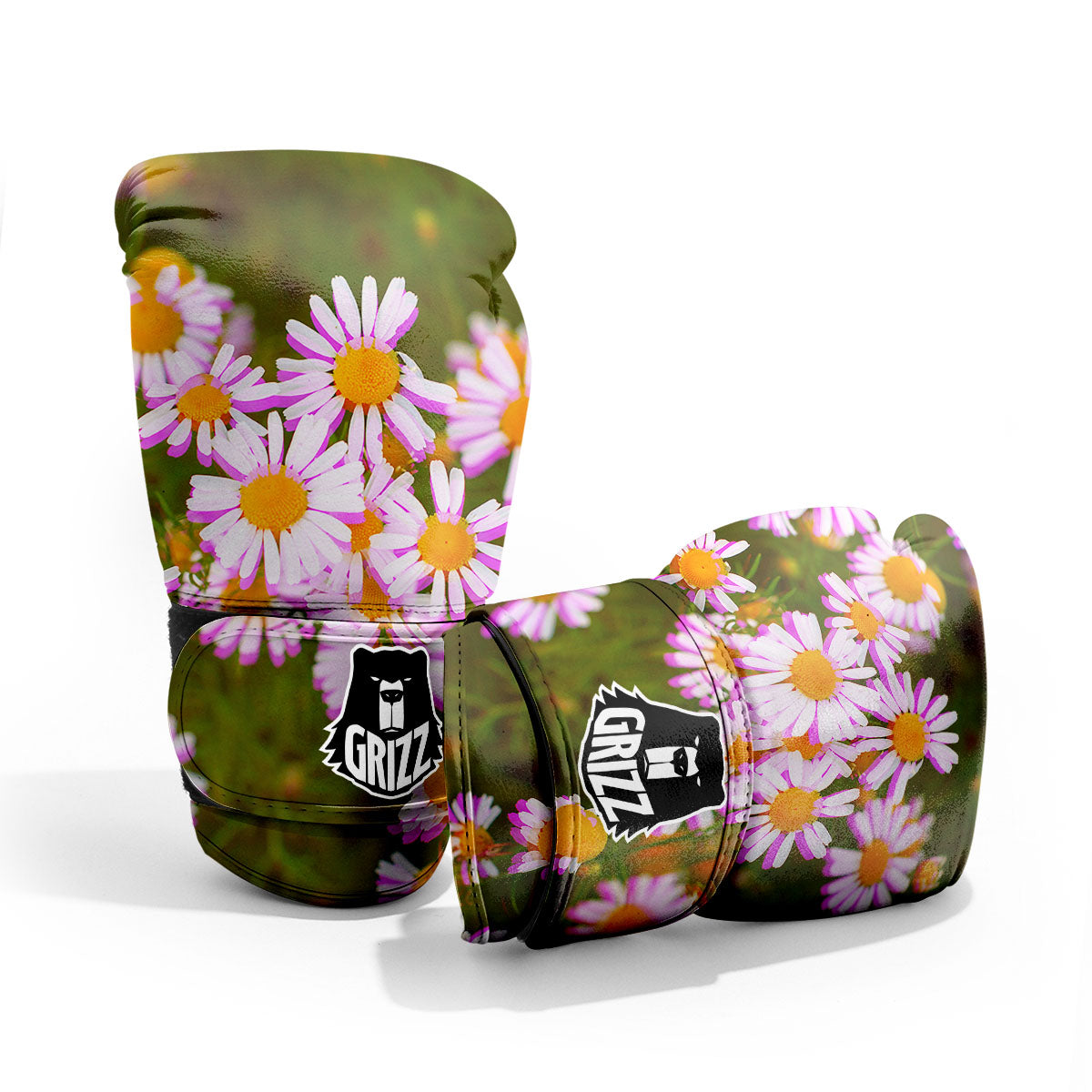Flower Glitch Daisy Print Sparring Gloves-grizzshop