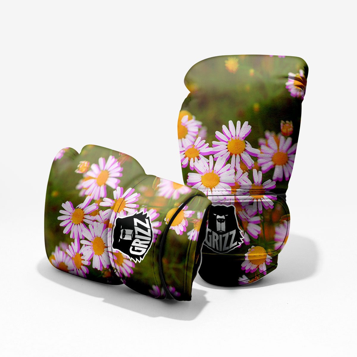 Flower Glitch Daisy Print Sparring Gloves-grizzshop