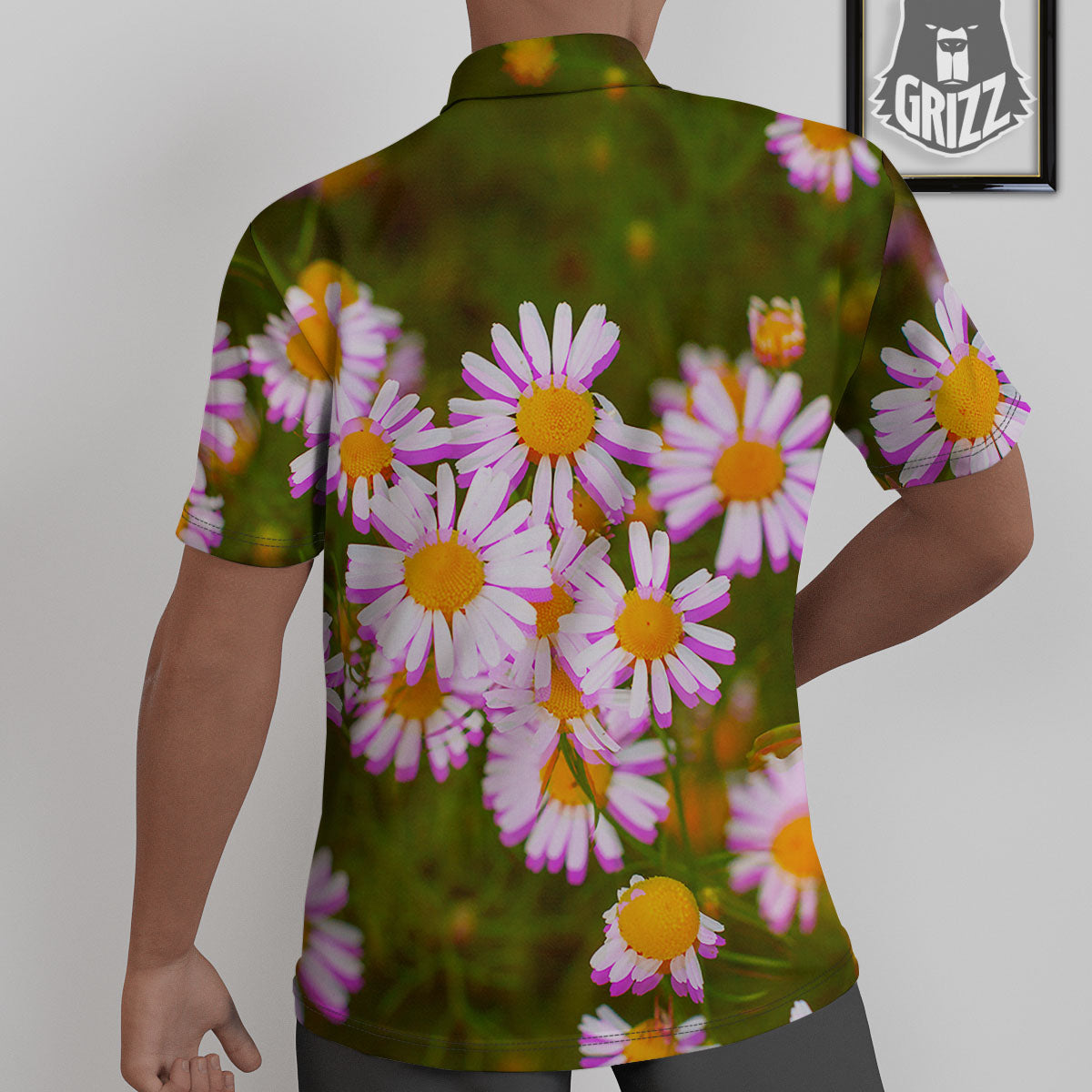 Flower Glitch Daisy Print Untucked Shirts-grizzshop