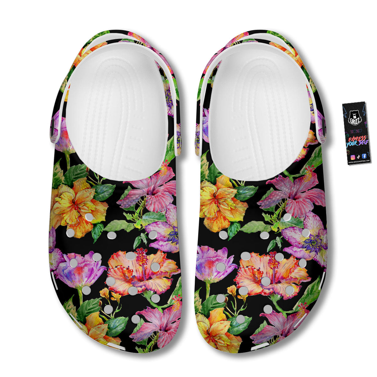Flower Hawaiian Aloha Print Clog-grizzshop