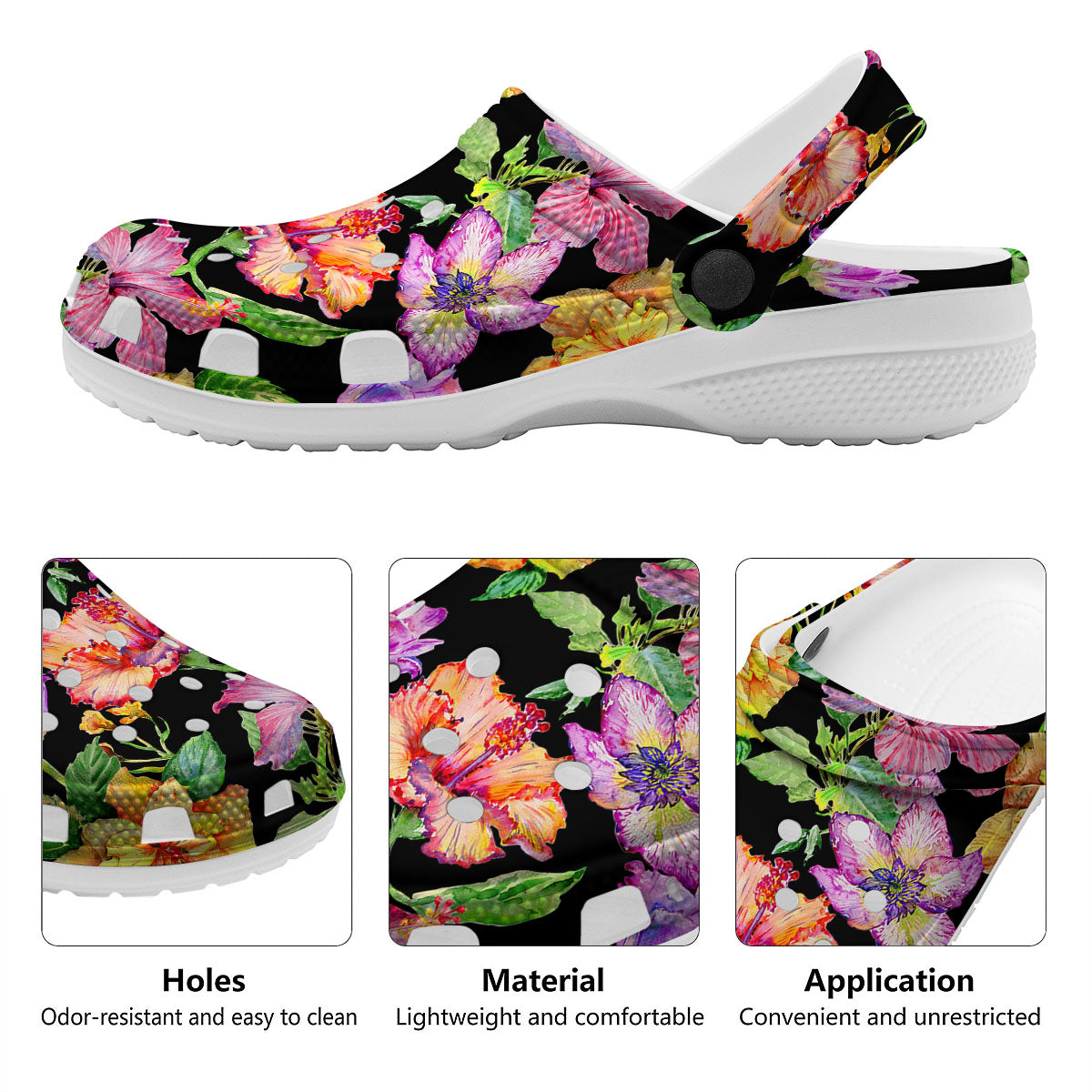 Flower Hawaiian Aloha Print Clog-grizzshop