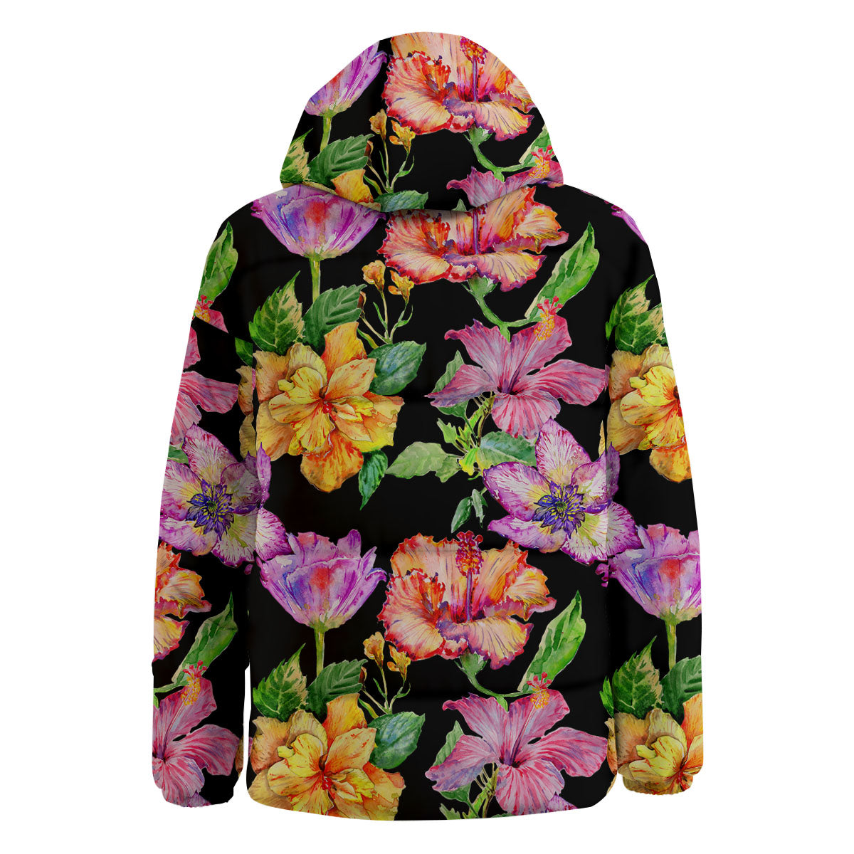Flower Hawaiian Aloha Print Down Jacket-grizzshop