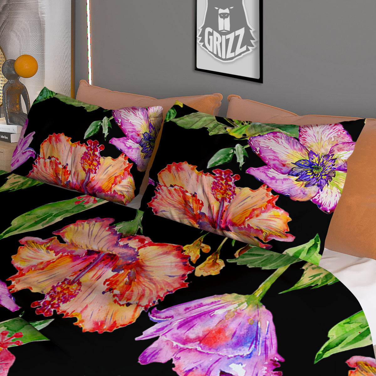 Flower Hawaiian Aloha Print Duvet Cover Bedding Set-grizzshop