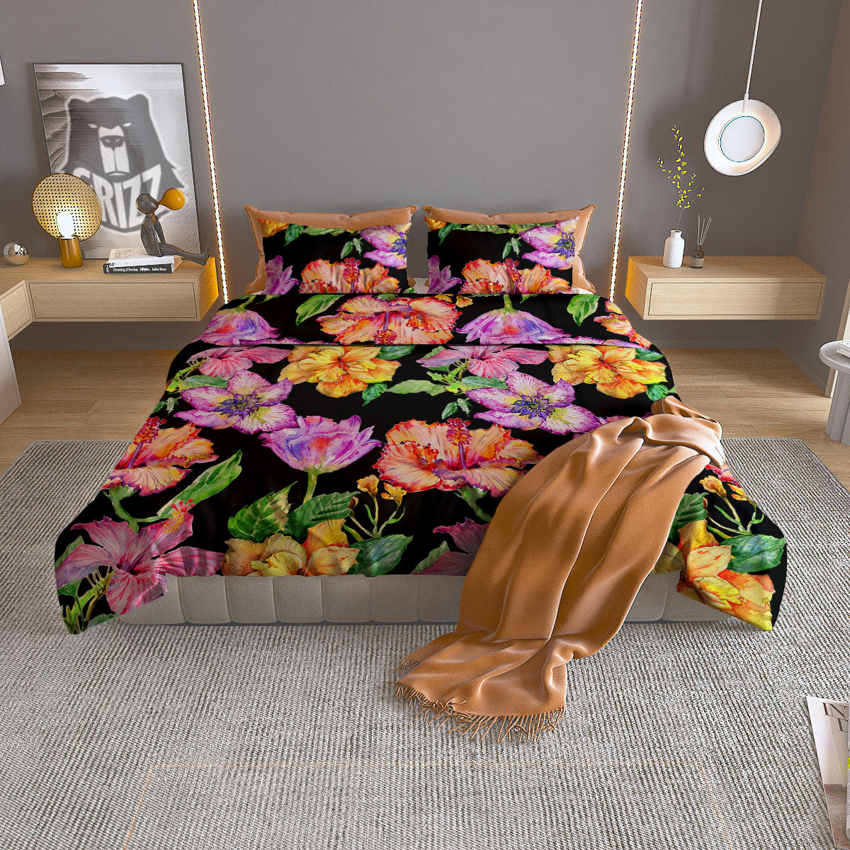 Flower Hawaiian Aloha Print Duvet Cover Bedding Set-grizzshop