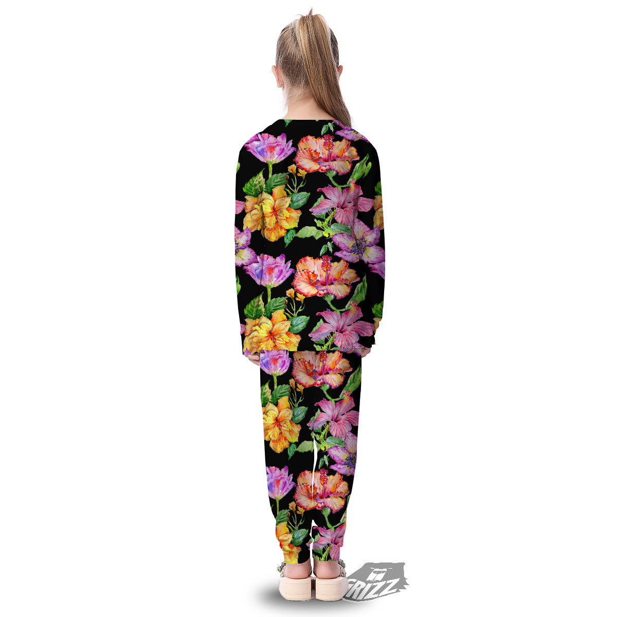 Flower Hawaiian Aloha Print Kid's Pajamas-grizzshop