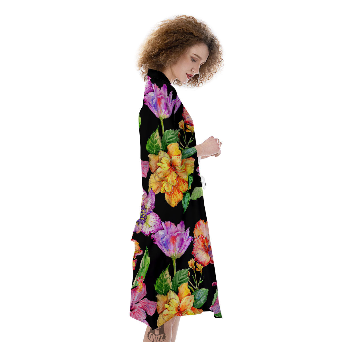Flower Hawaiian Aloha Print Kimono-grizzshop