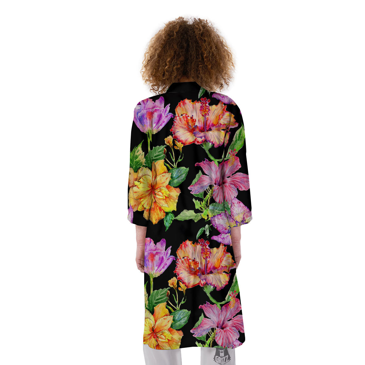 Flower Hawaiian Aloha Print Kimono-grizzshop