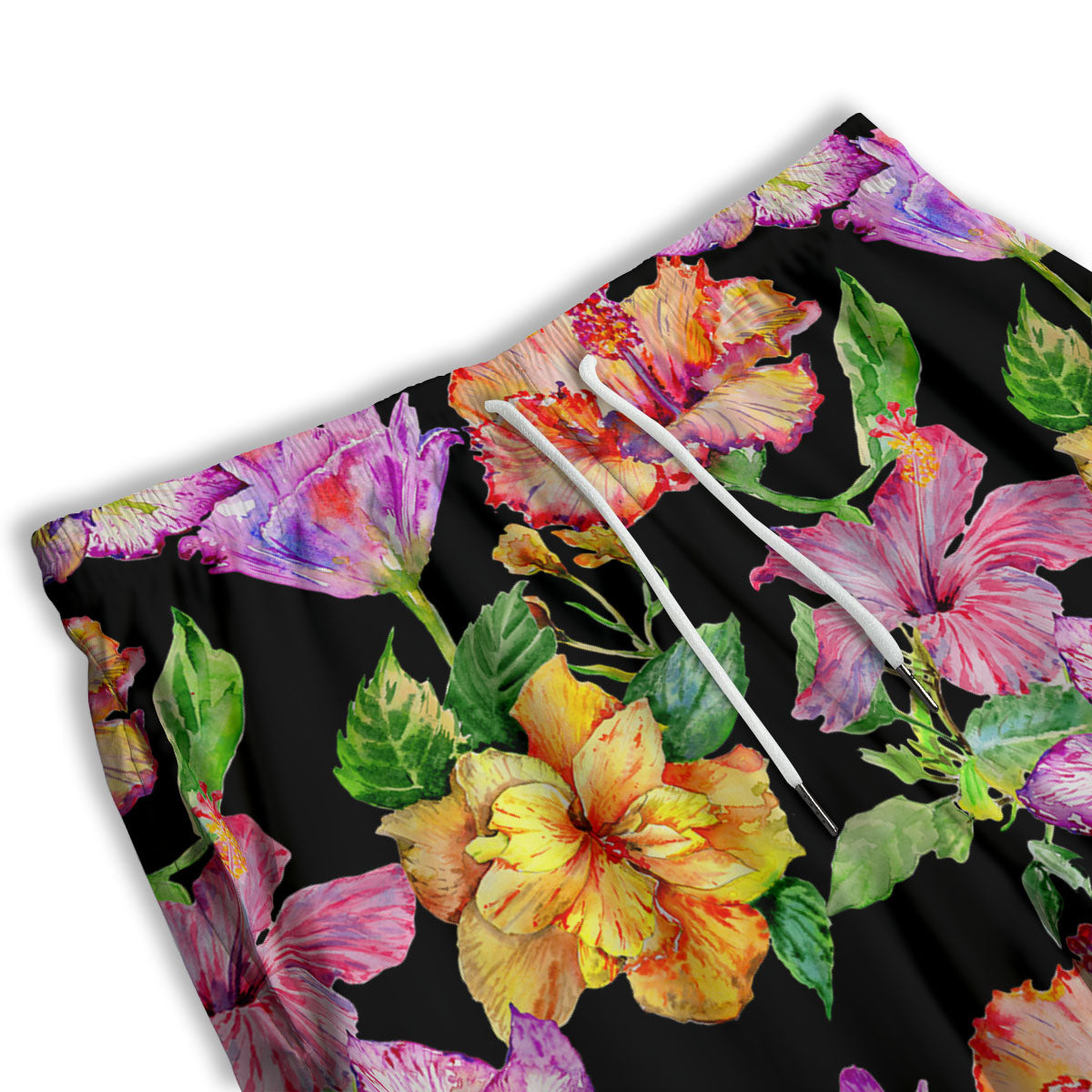 Flower Hawaiian Aloha Print Men's Athletic Shorts-grizzshop