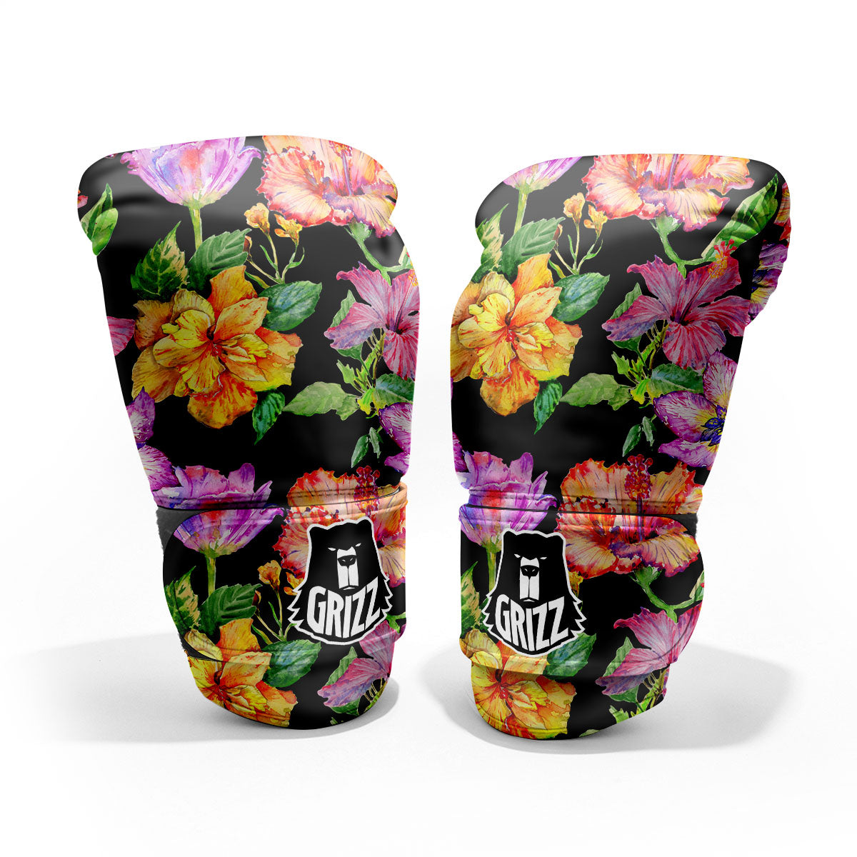 Flower Hawaiian Aloha Print Sparring Gloves-grizzshop