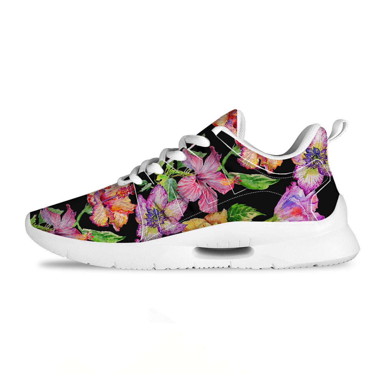 Flower Hawaiian Aloha Print Tennis Shoes-grizzshop