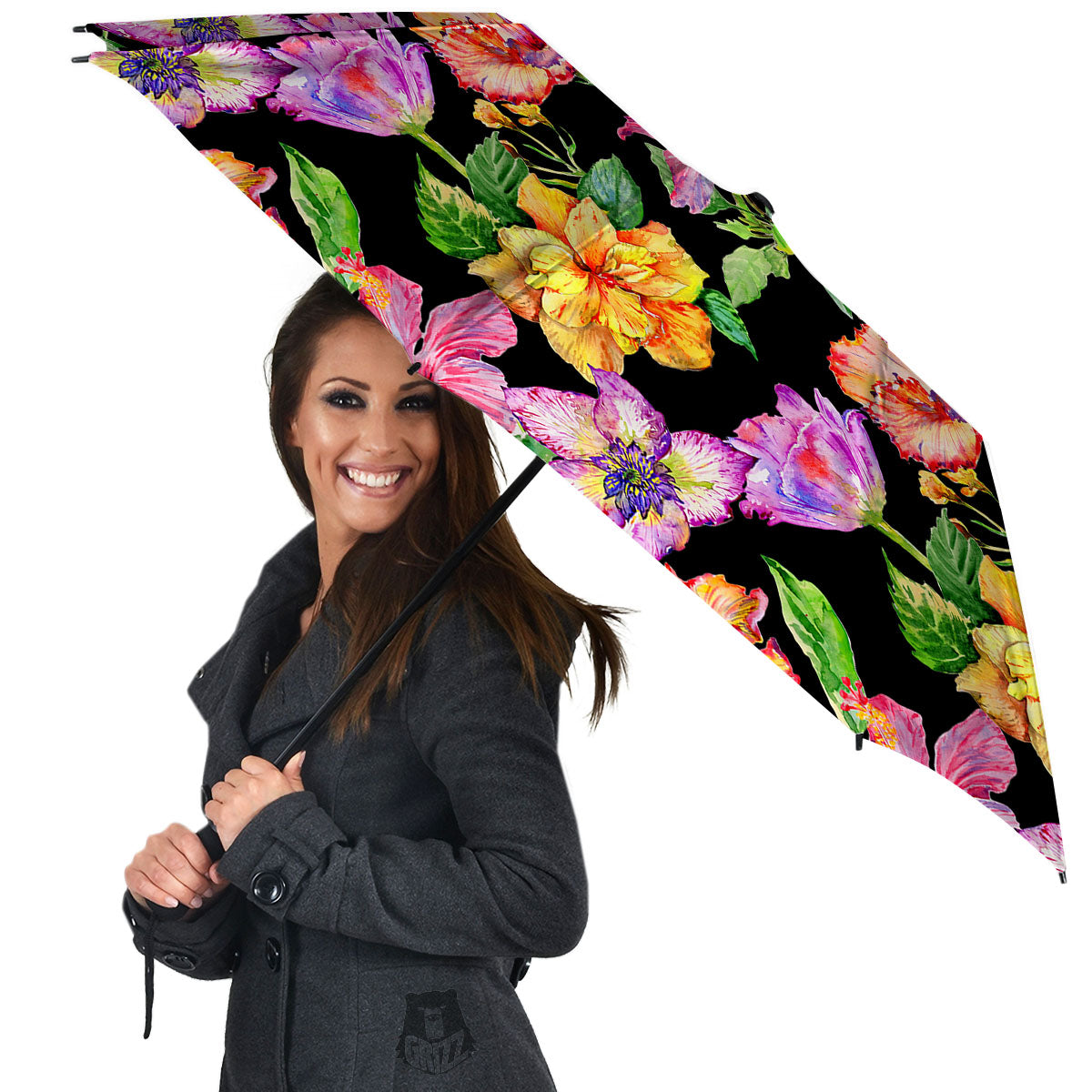 Flower Hawaiian Aloha Print Umbrella-grizzshop