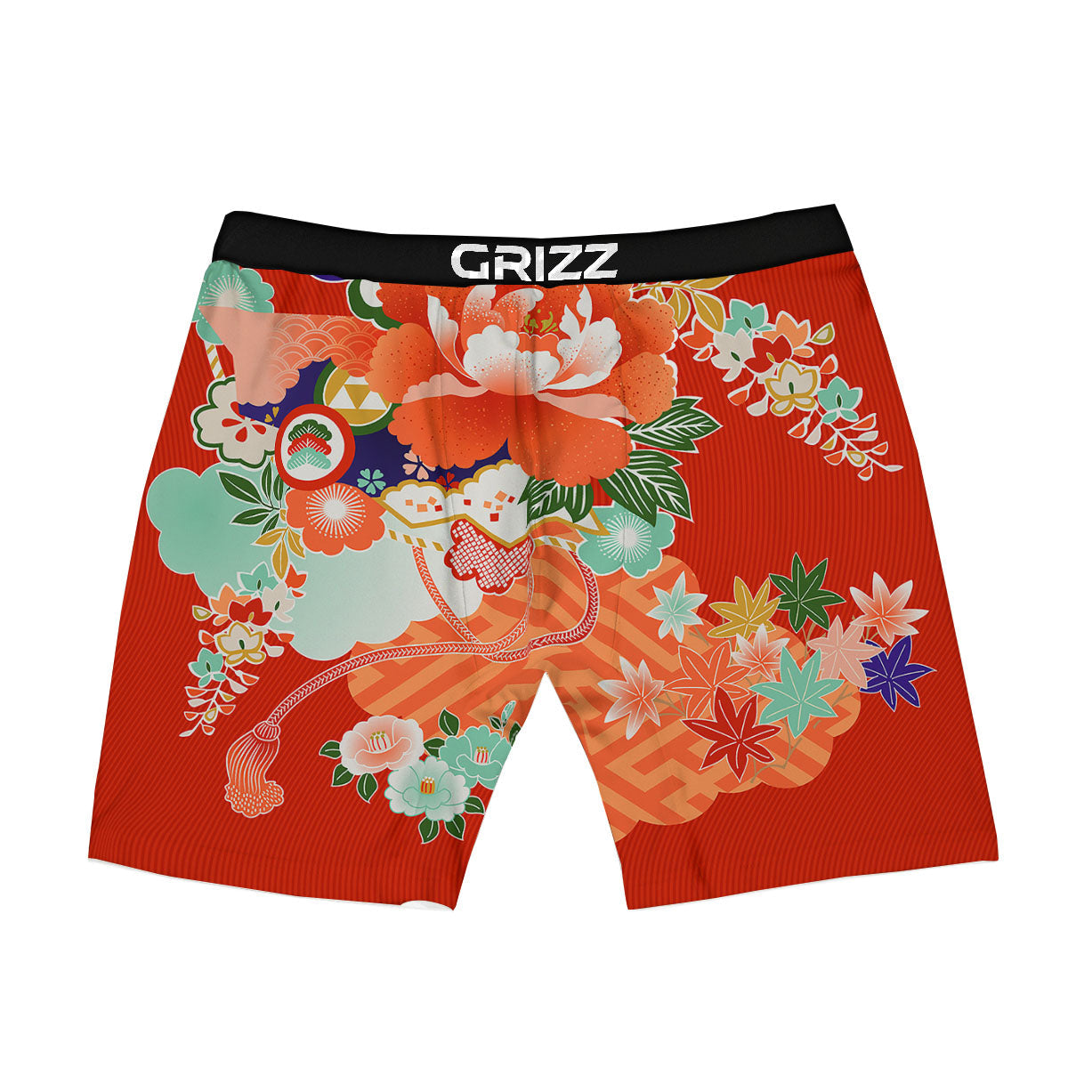 Flower Japanese Print Boxer Briefs-grizzshop