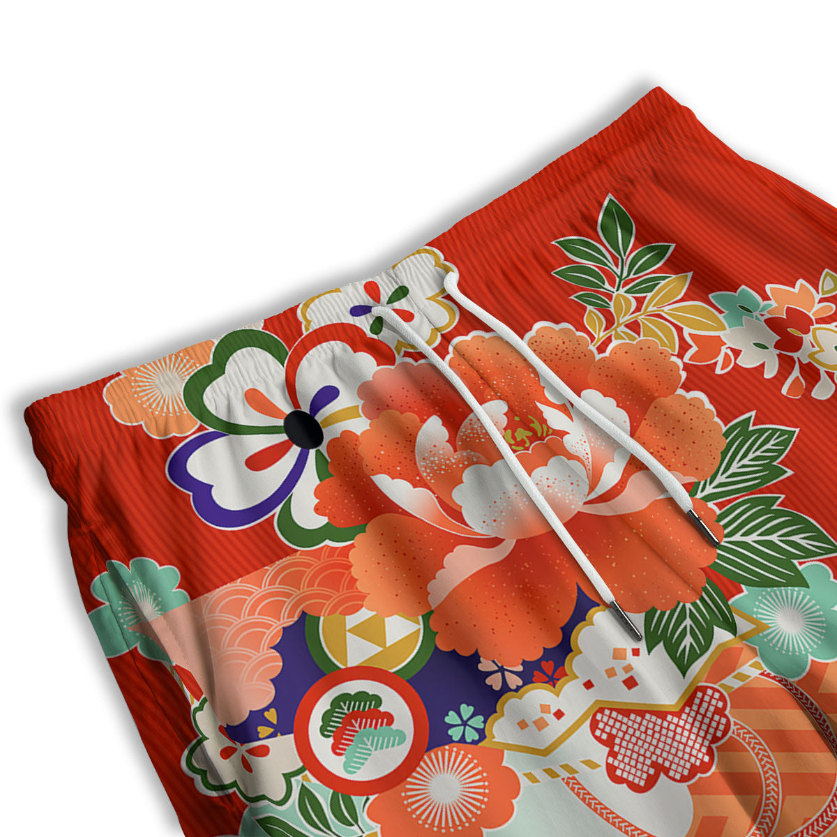 Flower Japanese Print Men's Athletic Shorts