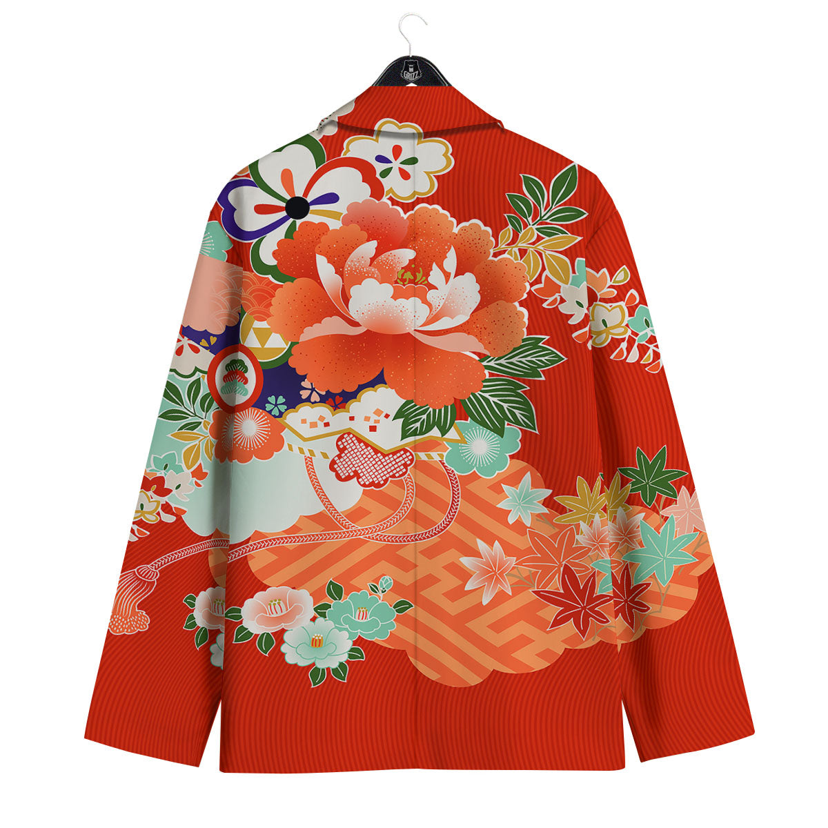 Flower Japanese Print Men's Sport Coat-grizzshop